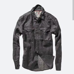 Relwen Slub Linen Workshirt - Smoke color - Large